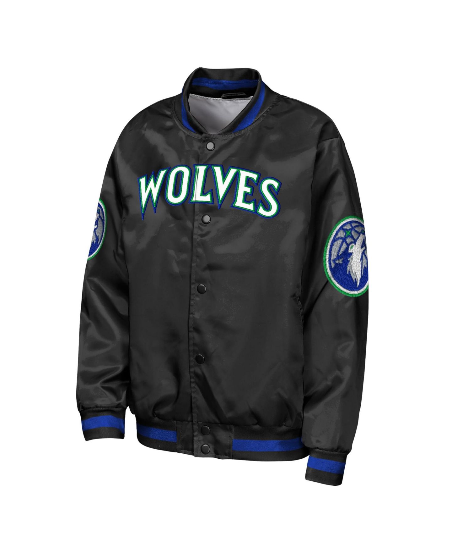 Детская куртка Outerstuff Black Minnesota Timberwolves Statement Edition Lightweight Satin — фото 3