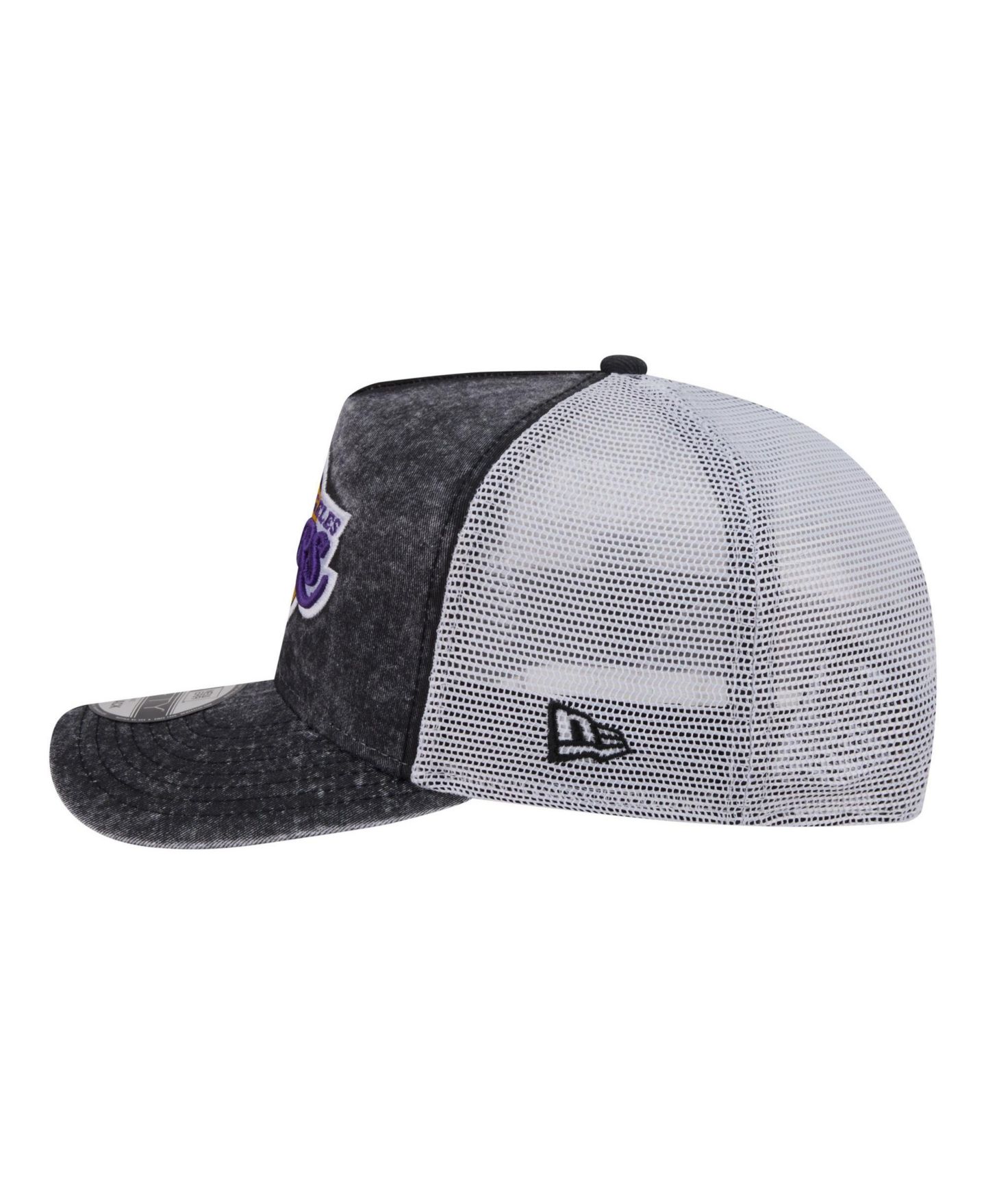 Мужская кепка New Era Black/White Los Angeles Lakers Washed Meshback 9FIFTY Adjustable Hat — фото 6
