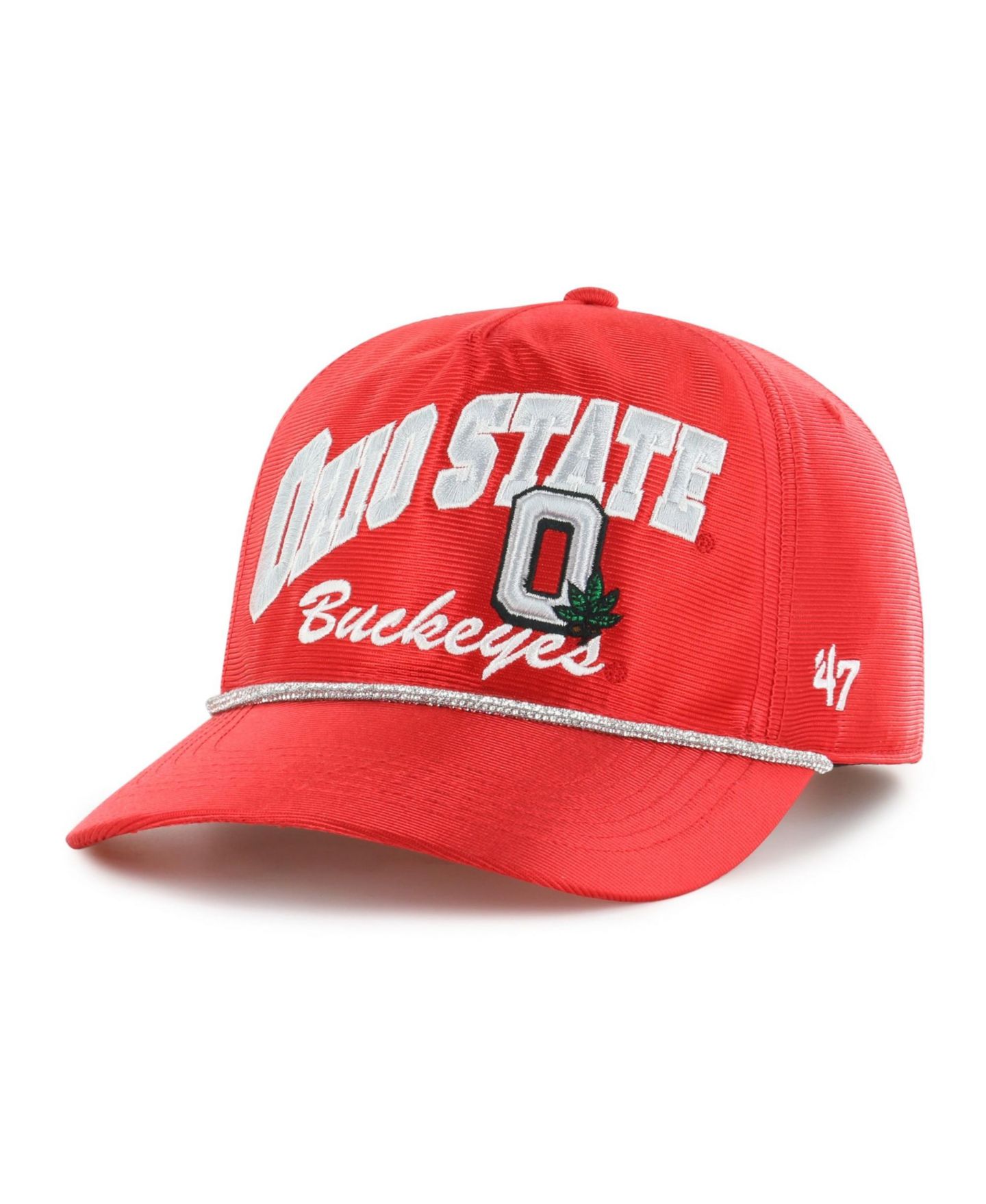 Женская кепка '47 Brand Red Ohio State Buckeyes Glitter Hitch Adjustable Hat — фото 1