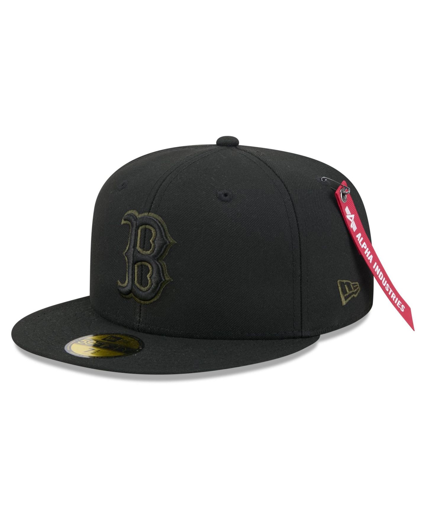 Мужская кепка New Era X Alpha Industries New Era Black Boston Red Sox 59FIFTY Fitted Hat — фото 3