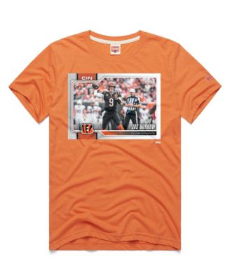 Men's and Women's Joe Burrow Orange Cincinnati Bengals NFL Topps Trading Card Tri-Blend T-Shirt
