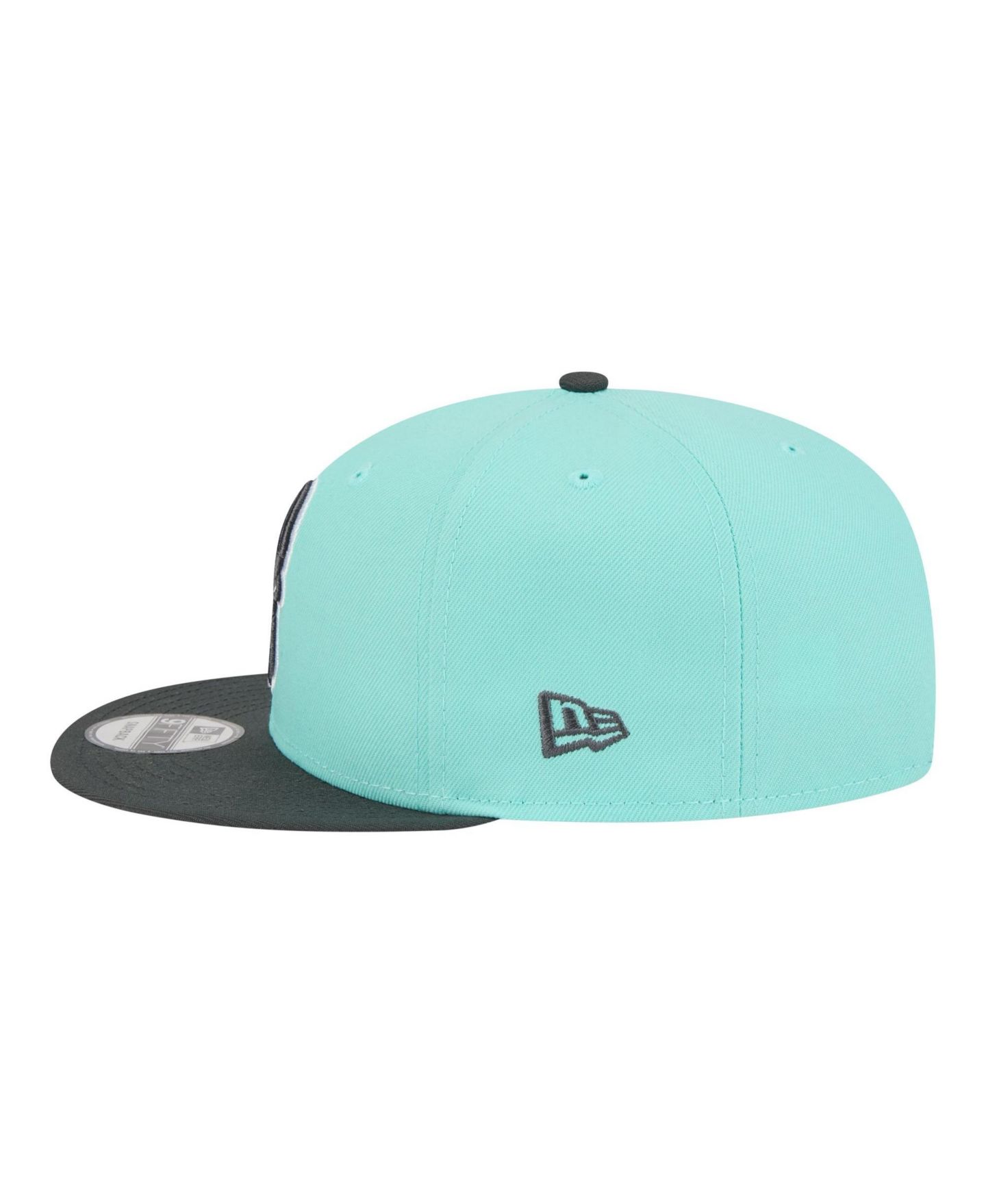 Мужские головные уборы New Era Turquoise/Charcoal Milwaukee Bucks Color Pack Two-Tone 9FIFTY Snapback Hat — фото 6