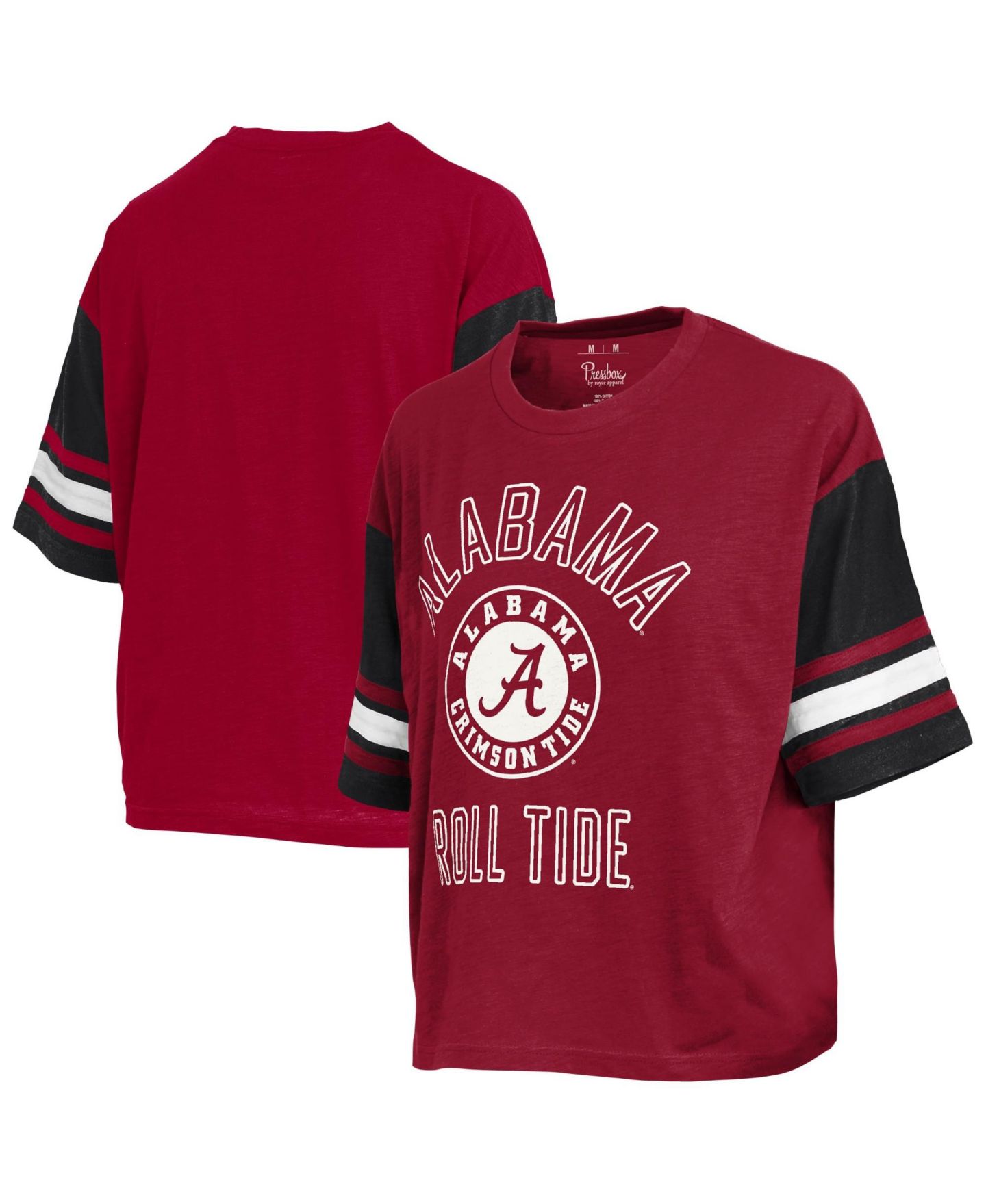Женская футболка Pressbox Crimson Alabama Crimson Tide Sunday Color block Seal — фото 1