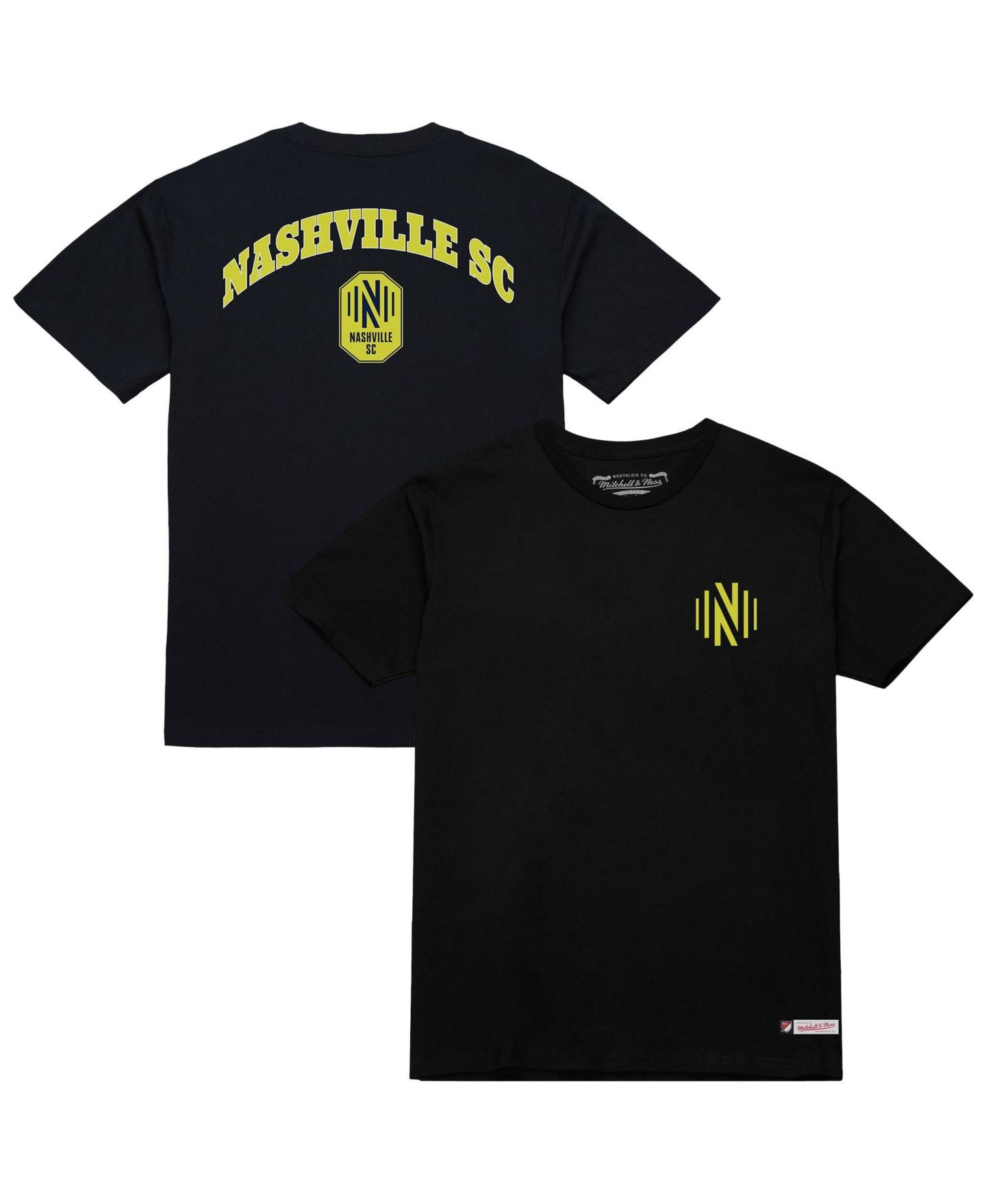 Мужская футболка Mitchell & Ness Black Nashville SC 2-Hit — фото 1