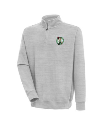 Men's Heather Gray Boston Celtics Victory Quarter-Zip Pullover
