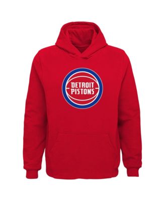 Big Boys' and Girls' Red Detroit Pistons Primary Logo Pullover Hoodie