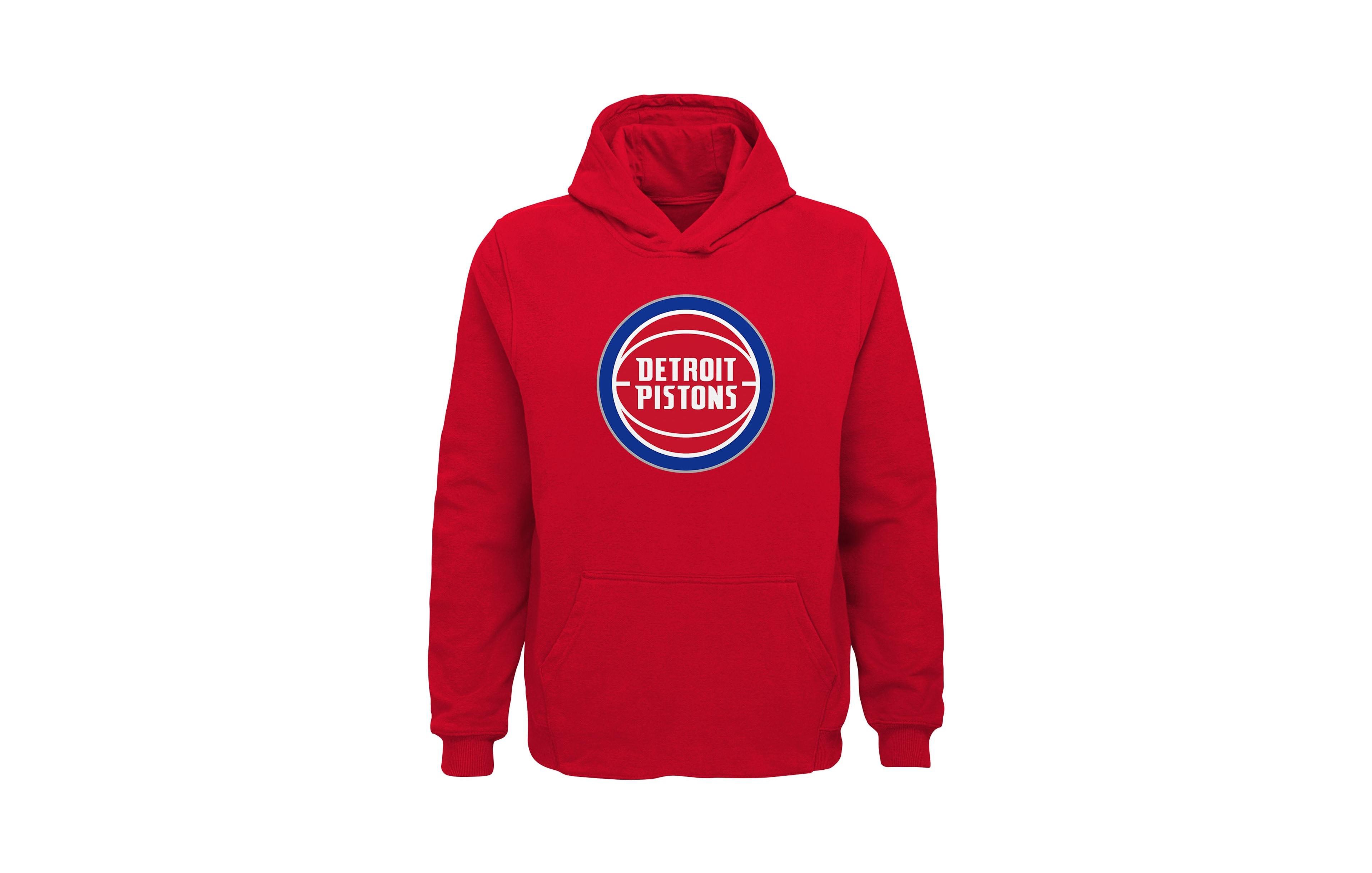 Outerstuff Big Boys' and Girls' Red Detroit Pistons Primary Logo Pullover Hoodie