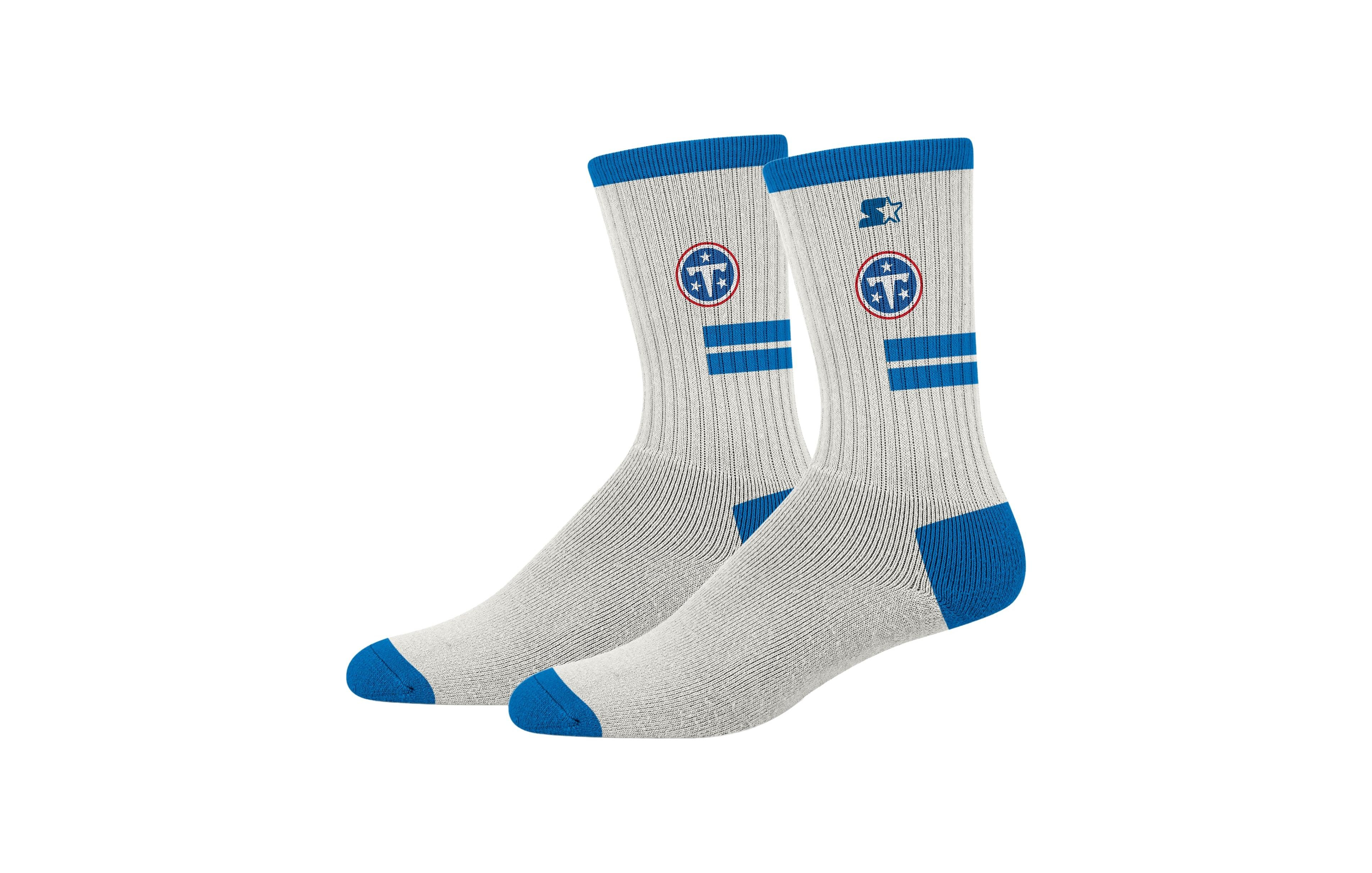 Starter Men's and Women's Cream Tennessee Titans Premiere Cushioned Crew Socks