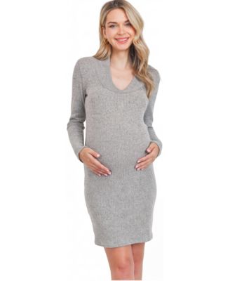 Women's Sweater Knit Ribbed Dress