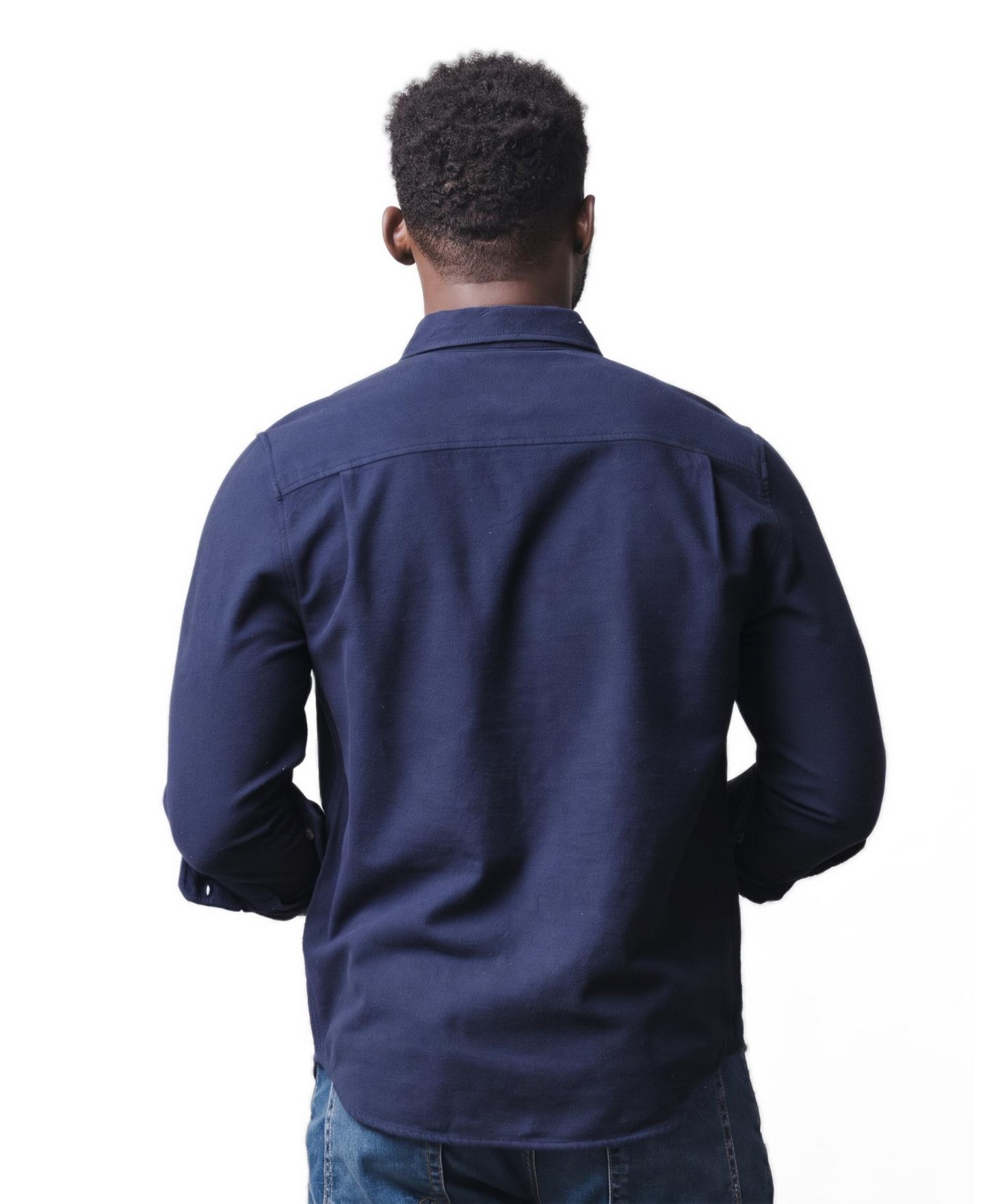 Мужская рубашка Hope & Henry Long-Sleeve Flannel Button-Down, цвет: Тёмно-синий — фото 4