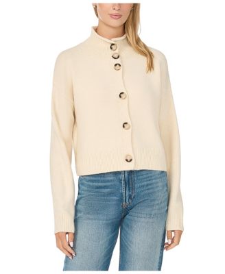 Women's Chunky Mock-Neck Long-Sleeve Cardigan Sweater