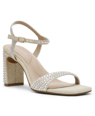Women's Beata Crystal Block Heel Square Toe Sandals