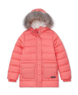 Girls' 4-16 Water-Resistant Fleece-Lined Hooded Parka