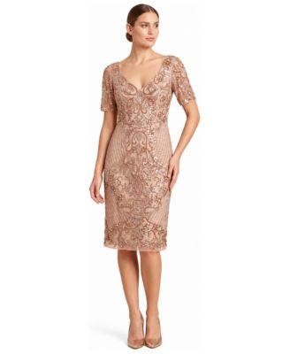 Women's Wedding-Guest Embellished Floral Midi Dress
