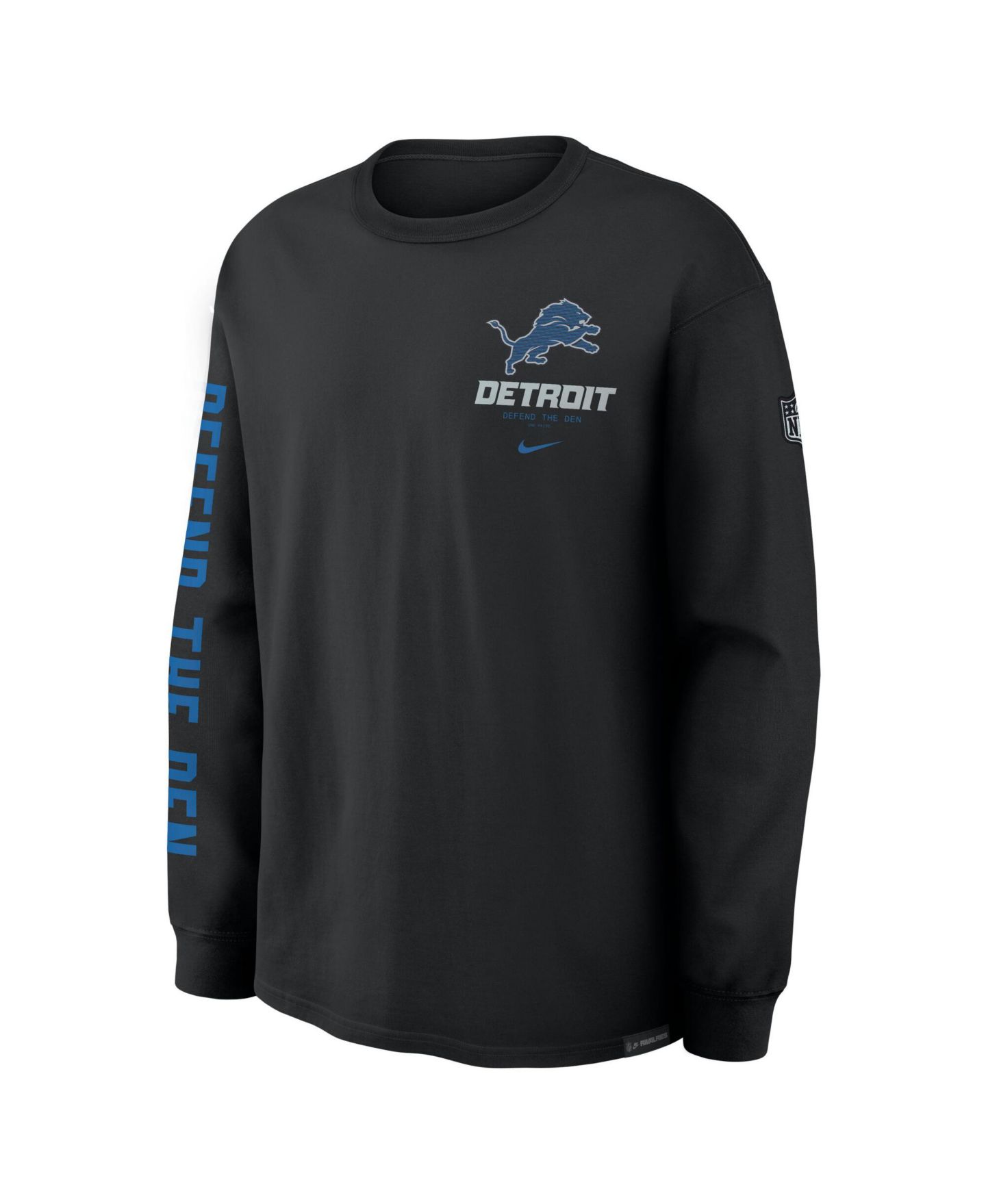 Мужская футболка Nike Black Detroit Lions 2026 Rivalries Collection Max90 Long Sleeve — фото 2