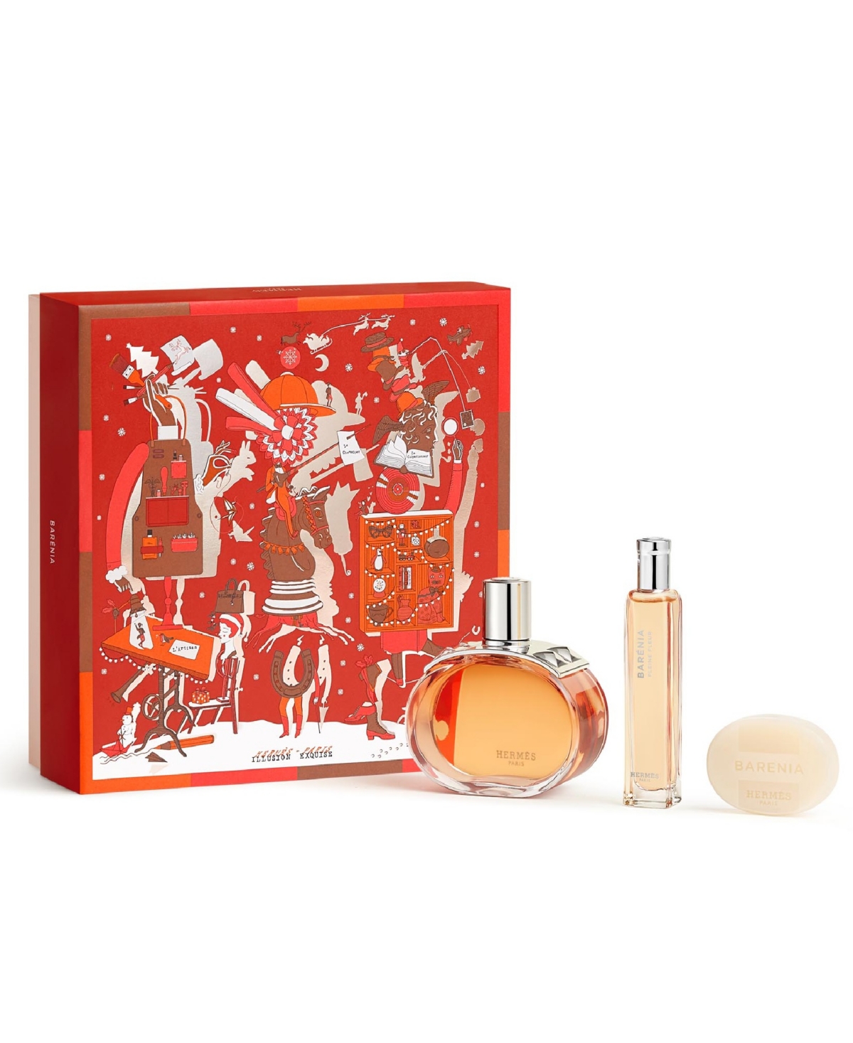 HERMES 3-Piece Barenia Pleine Fleur Eau de Parfum Limited Edition Gift Set