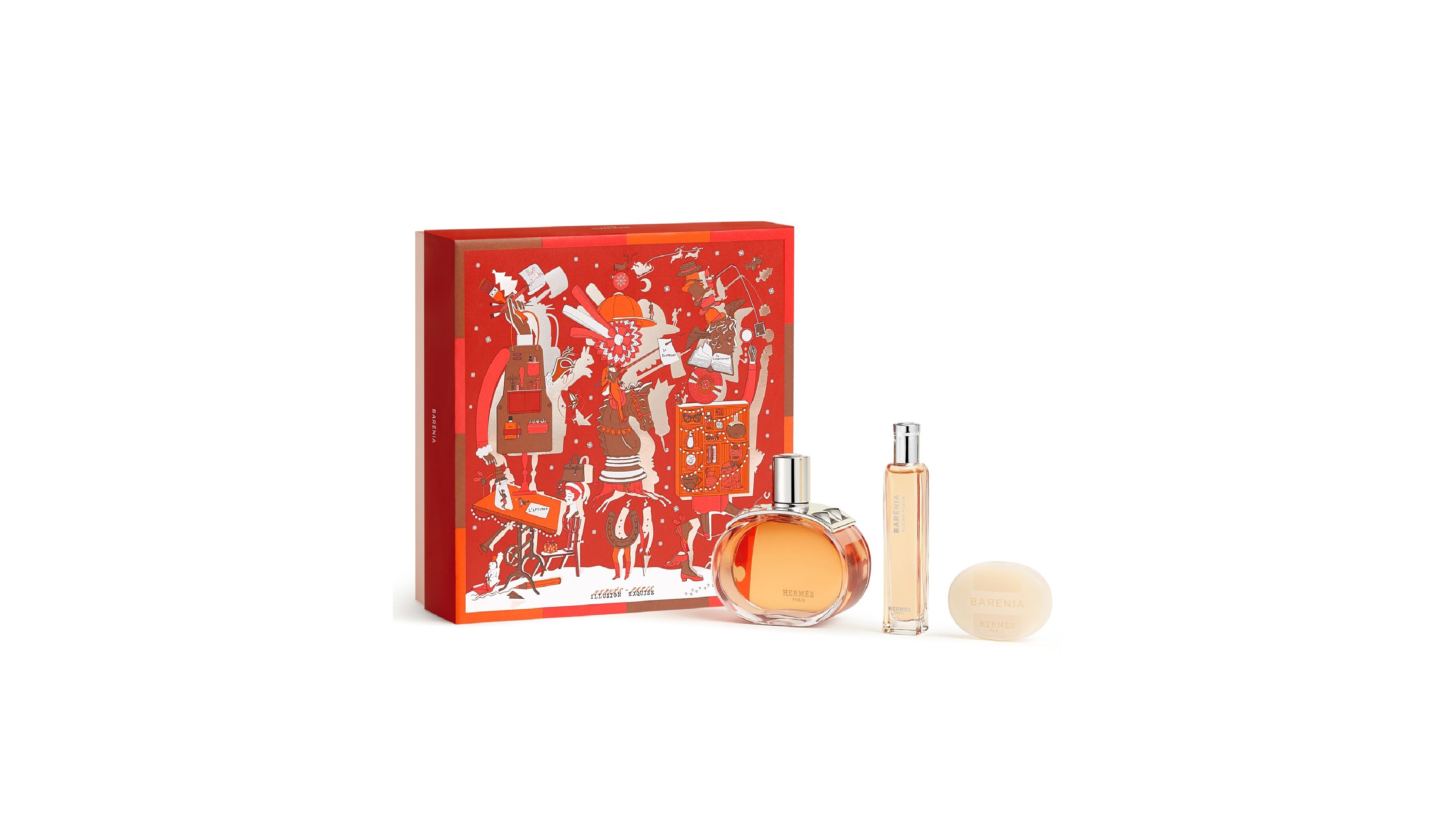 HERMES 3-Piece Barenia Pleine Fleur Eau de Parfum Limited Edition Gift Set