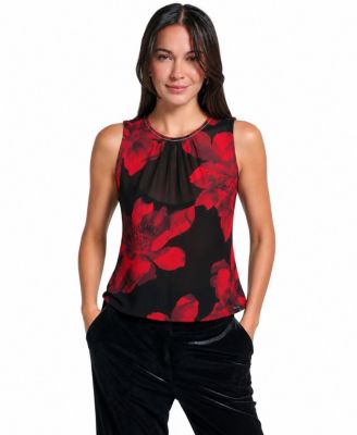 Women's Floral-Print Sleeveless Blouse