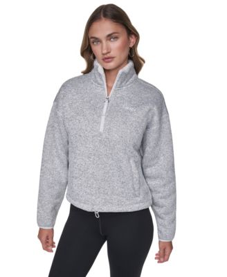 Women's Sherpa Bonded Half-Zip Mock Neck Pullover Jacket