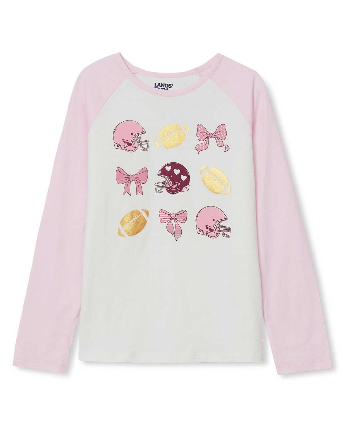 Lands' End Big Girls Plus (M-xl) Long Sleeve Raglan Graphic T-Shirt