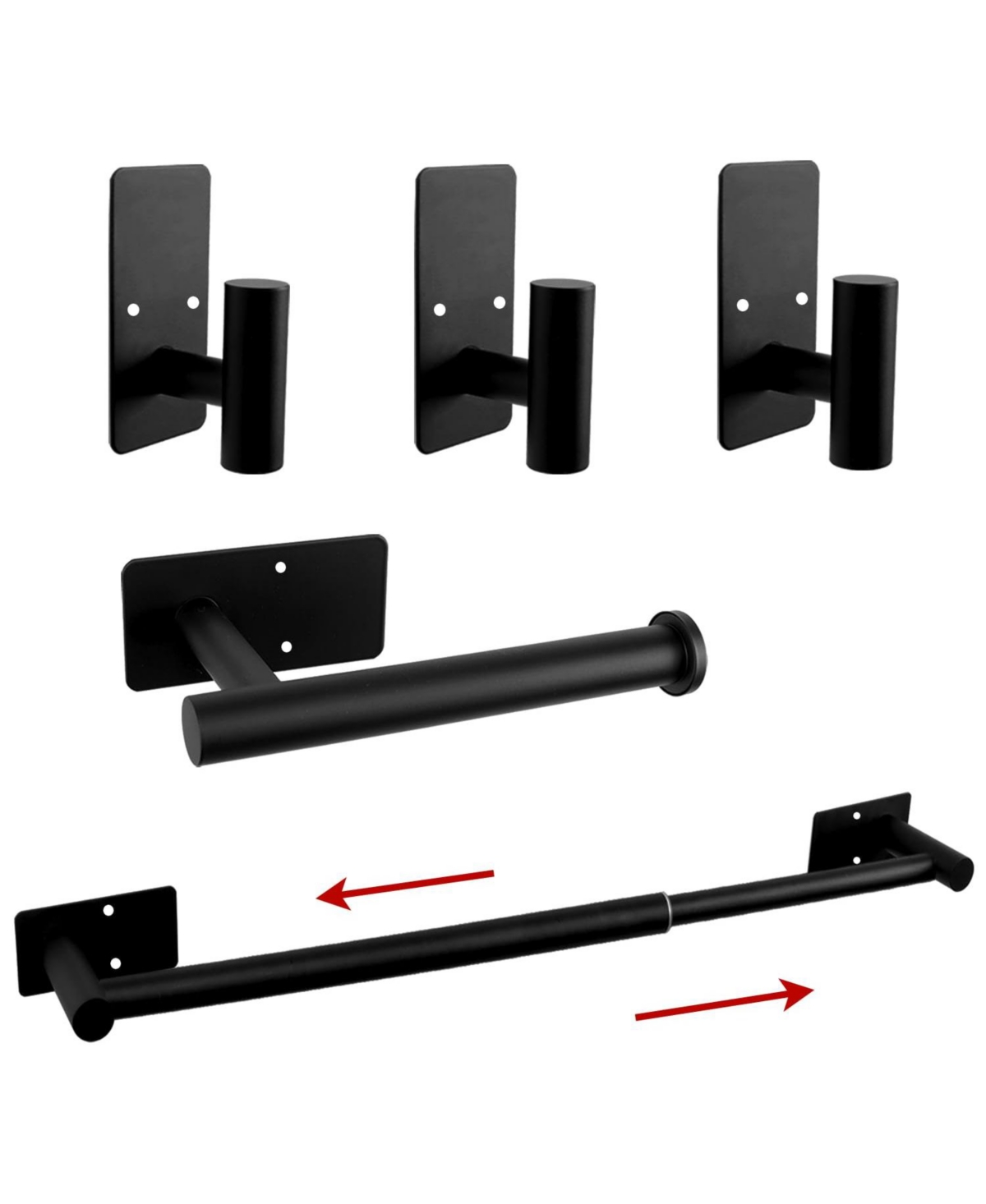Cyqbd 5 Bathroom Hardware Set Towel Rack Toilet Paper Holder Hooks