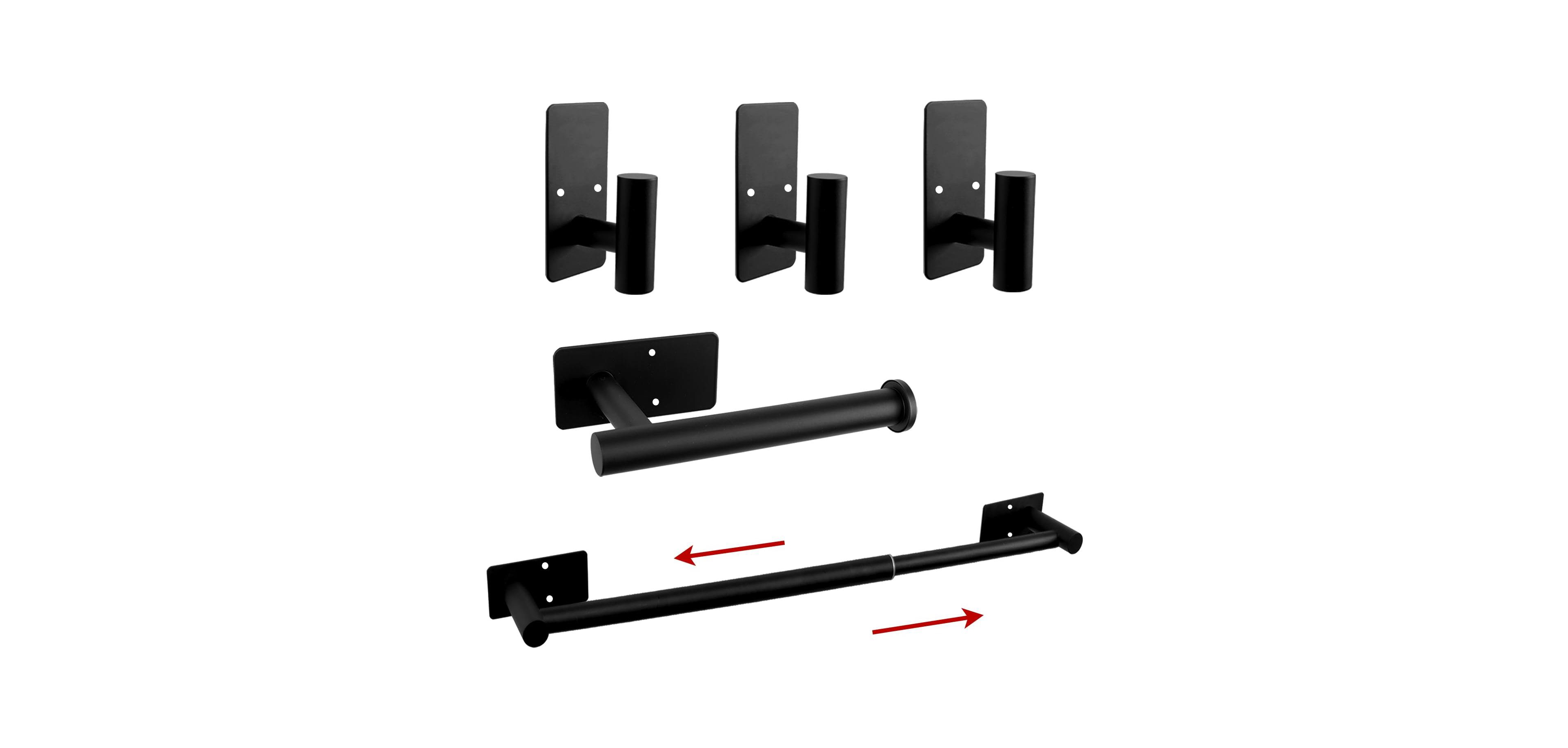 Cyqbd 5 Bathroom Hardware Set Towel Rack Toilet Paper Holder Hooks