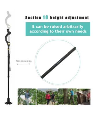 Collapsible Walking Stick 10 Levels Adjustable Height Travel Camping Hiking Walking Cane
