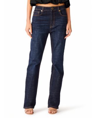 Women's Lexington High-Waisted Straight-Leg Dark Wash Jeans
