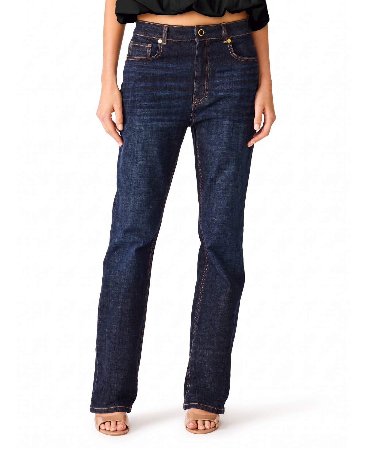 Steve Madden Women's Lexington High-Waisted Straight-Leg Dark Wash Jeans