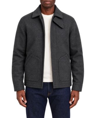 Men's Angles Patch Pocket Wool-Blend Point-Collar Jacket
