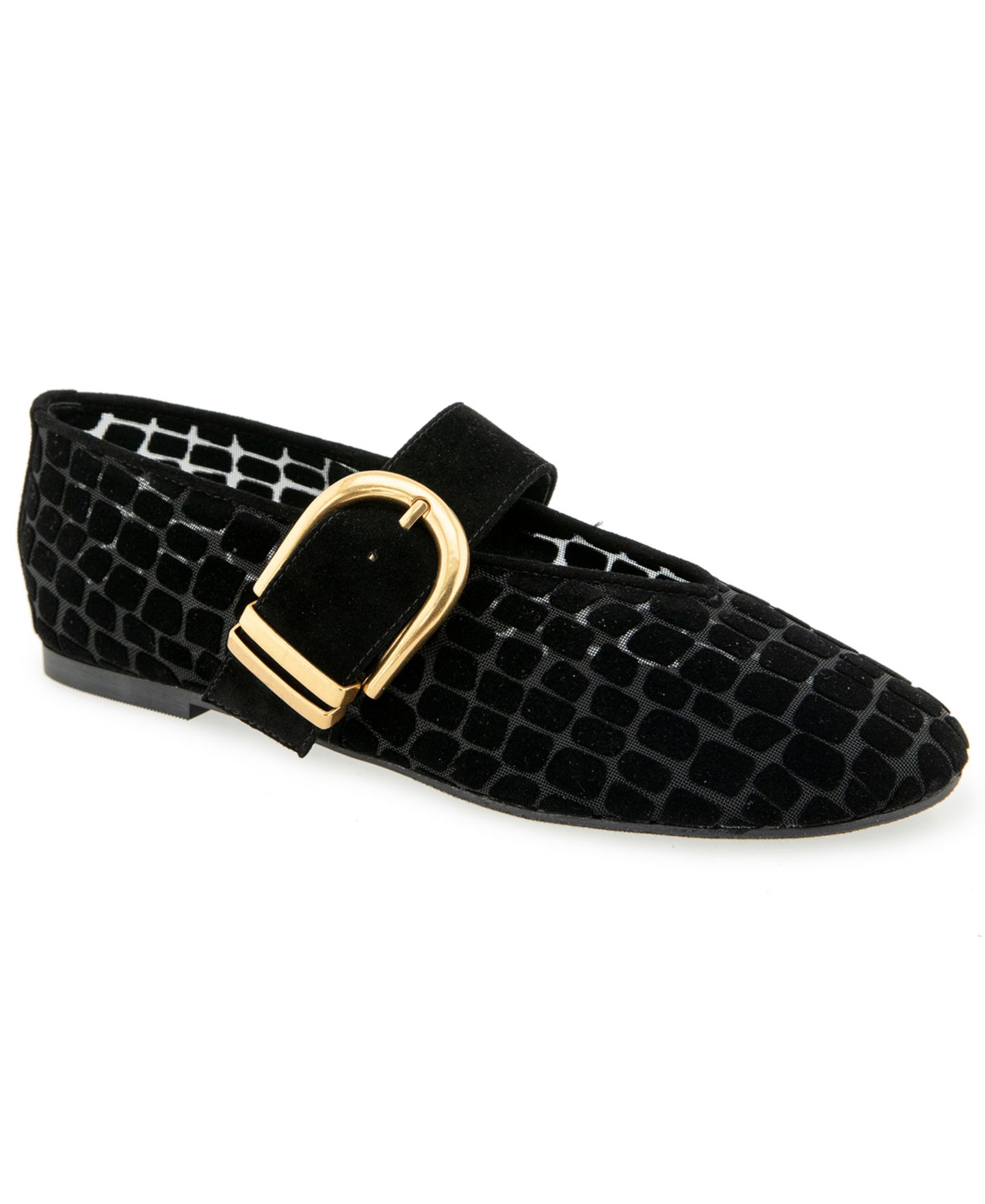 Женские балетки Kenneth Cole New York Tamarra Mary Jane, цвет: Чёрный сетчатый — фото 1