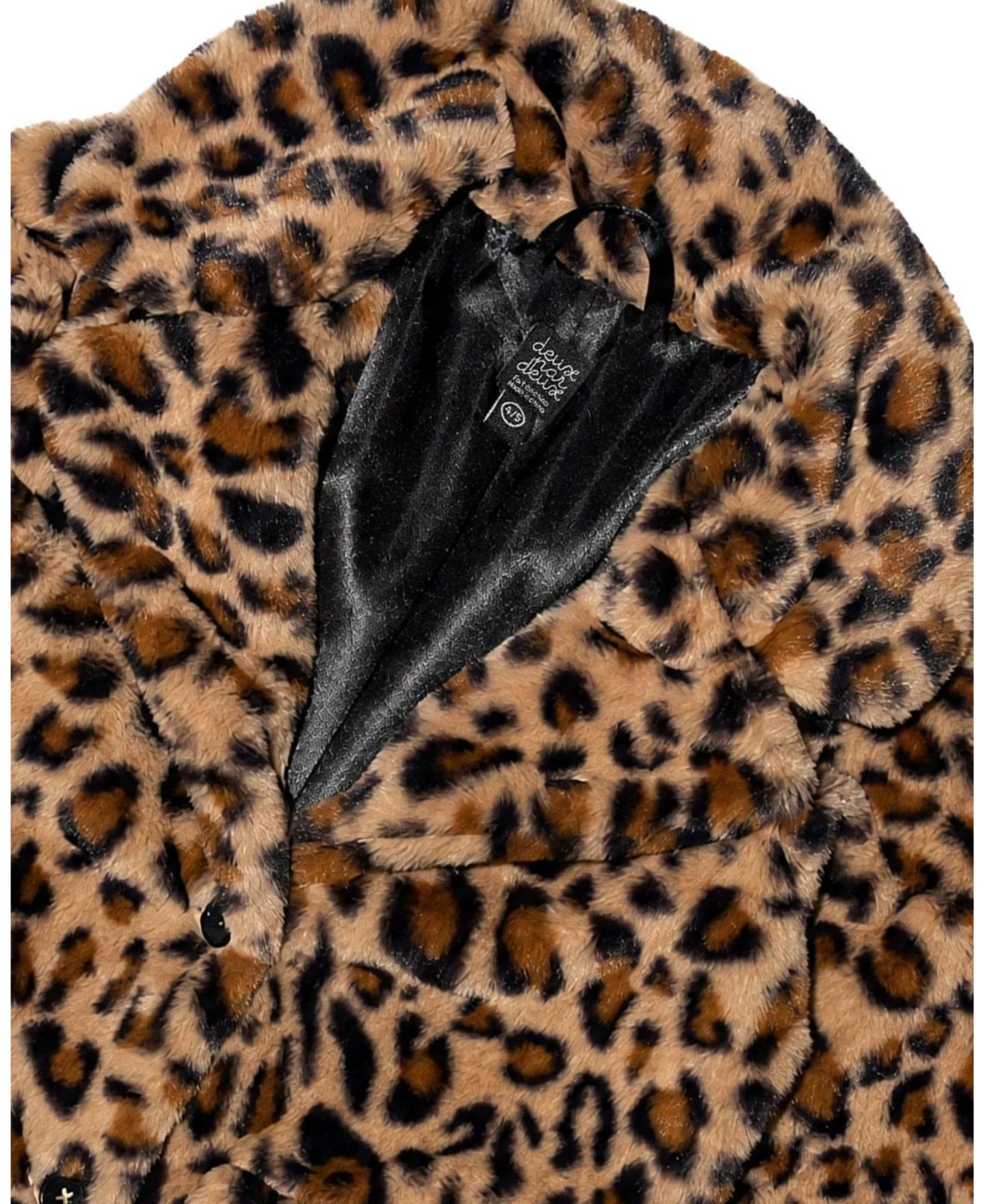 Куртка Deux par Deux Faux Fur Long Coat Leopard Print для девочек-малышей, цвет: Коричневый / Леопардовый — фото 4