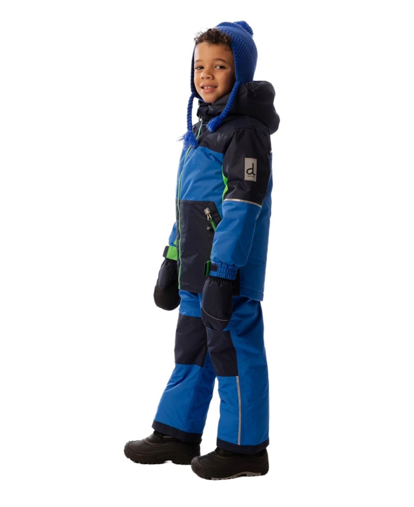 Deux par Deux Toddler Boy's (2T-5T) Light Weight Two Piece Chill Snowsuit, цвет: Синий / Зелёный — фото 3