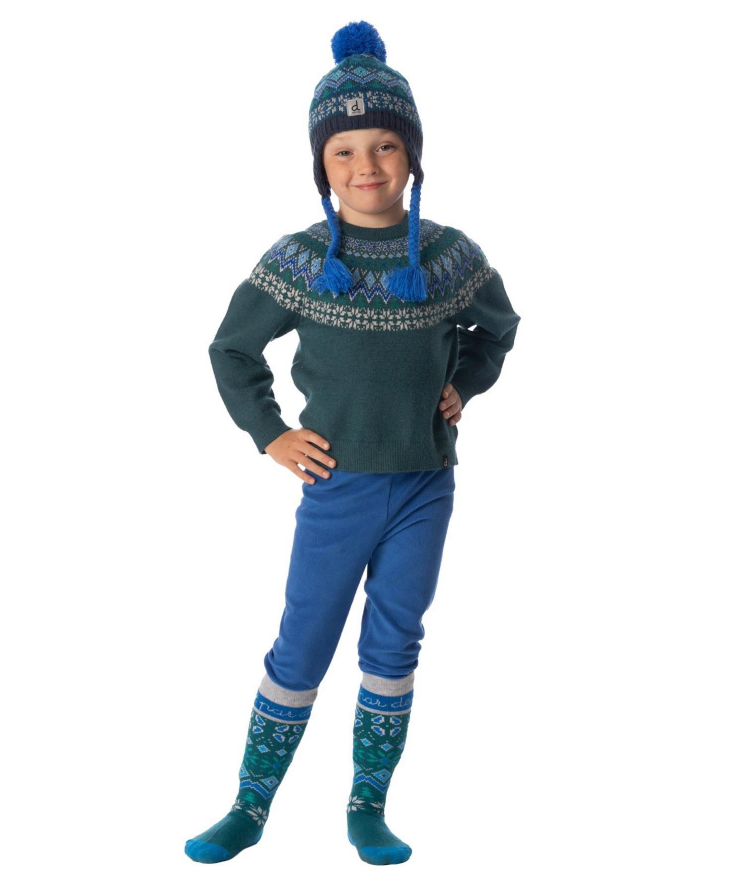 Свитер Deux par Deux Boy Knit with Nordic Jacquard для мальчиков, цвет: Тёмный зелёный — фото 4