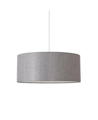 Stretch Pendant - Satin Nickel, Cashmere  Linen Shade, Dimmable, Bulb Included