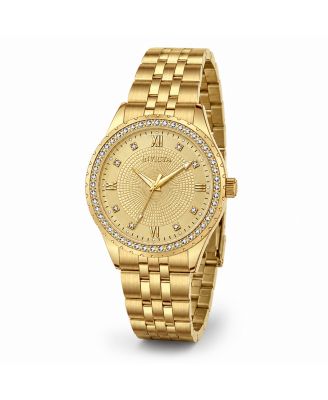 Women's Wildflower Clystra Quartz Water-Resistant Watch, Gold-Tone Stainless Steel Bracelet, 33mm