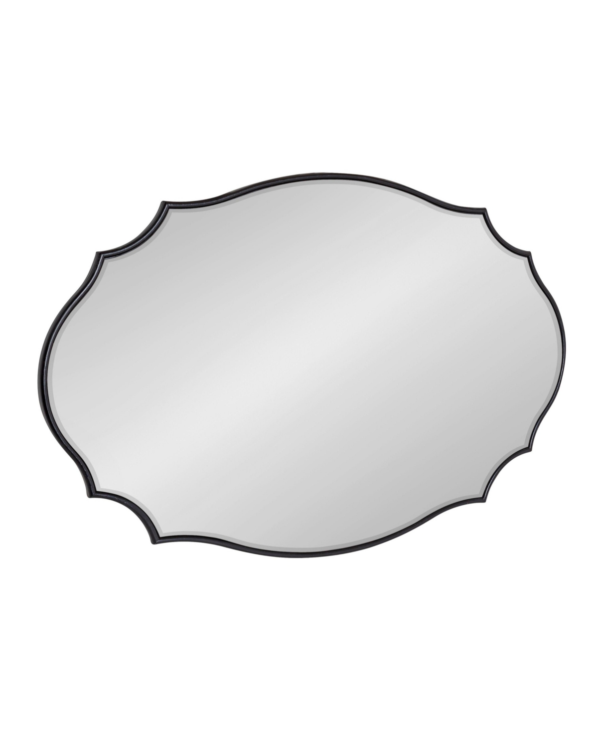 Kate and Laurel Leanna Scalloped Oval Wall Mirror 24 x 36, Living Room Decor, Scallop Frame, Bathroom for Over Sink