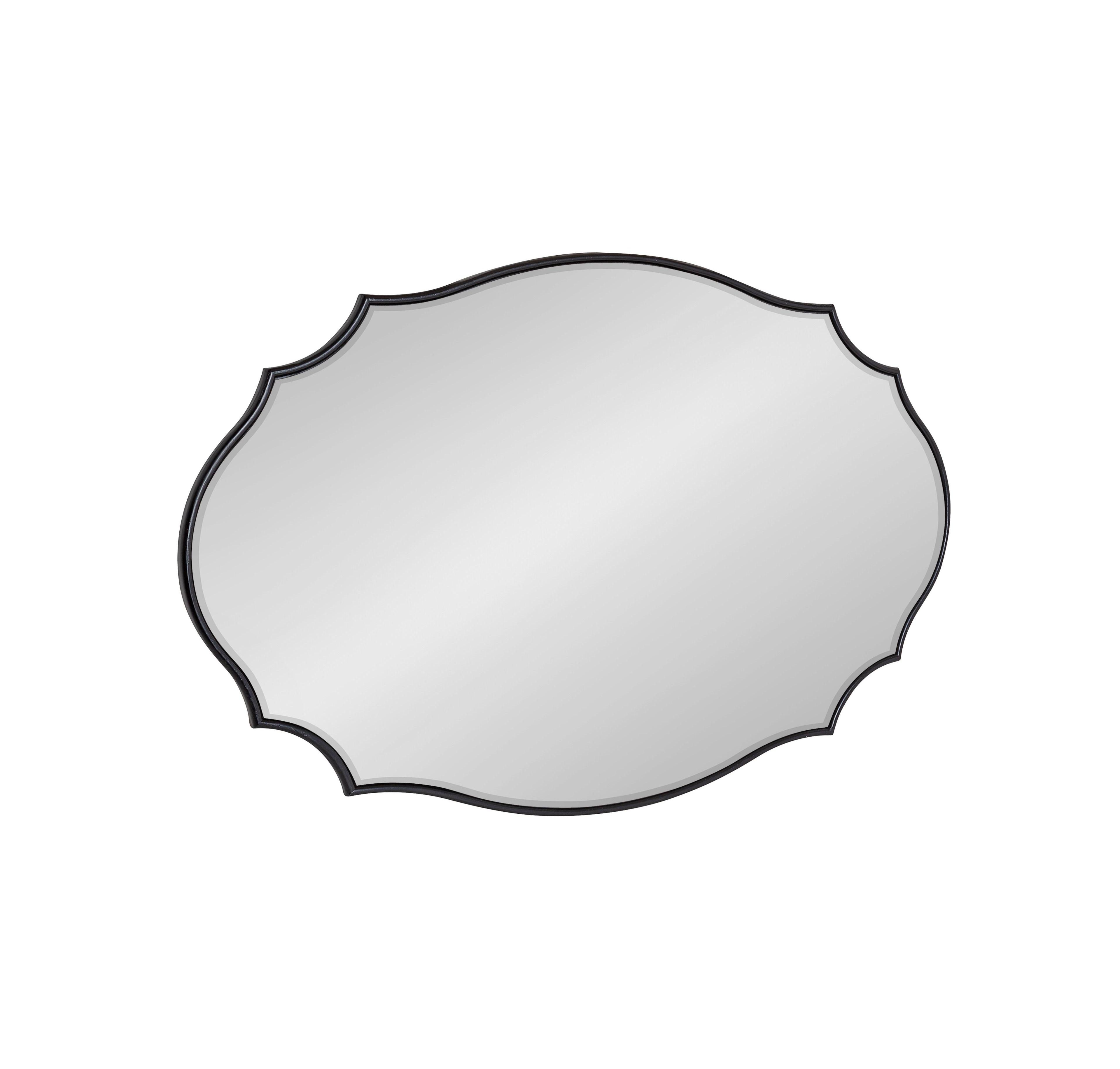 Kate and Laurel Leanna Scalloped Oval Wall Mirror 24 x 36, Living Room Decor, Scallop Frame, Bathroom for Over Sink