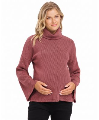 Maternity Ribbed Turtleneck Long-Sleeve Sweater