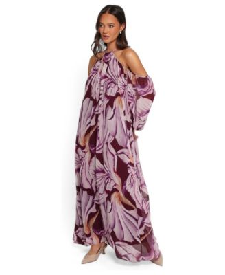 Women's Laiken Floral Cold-Shoulder Halter Maxi Dress