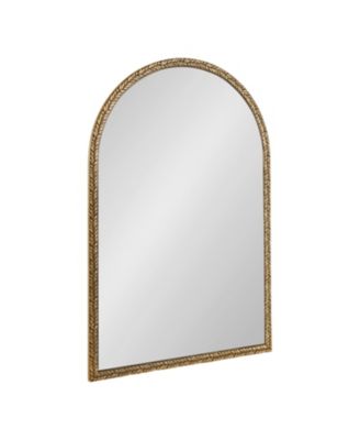 Acastis Decorative Wall Mirror Textured Leaf Ornate Frame Vintage Arched Wall Mirror for Use as Vanity Bathroom Mirror