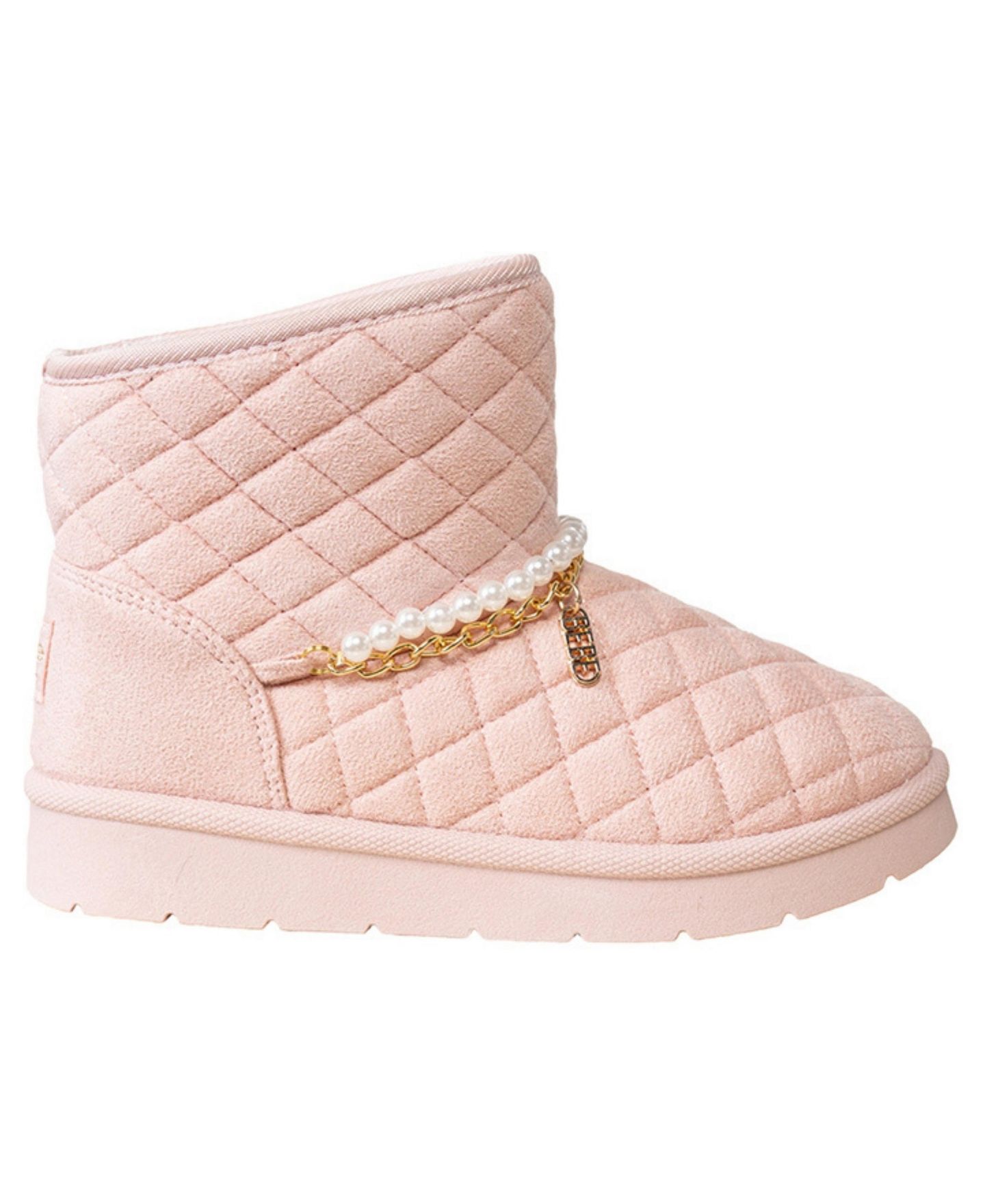 Ботинки Bebe Quilted Cozy Imitation Pearl Chain Boots для девочек, цвет: Пудровый — фото 2