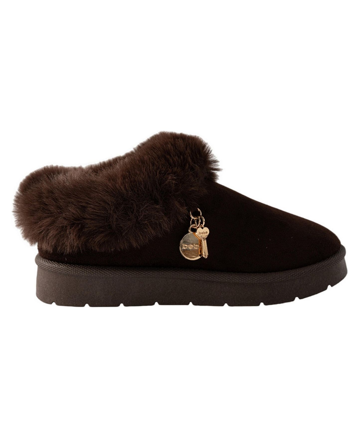 Тапочки Bebe Memory Foam Faux Fur Slippers для девочек, цвет: Тёмный коричневый — фото 2