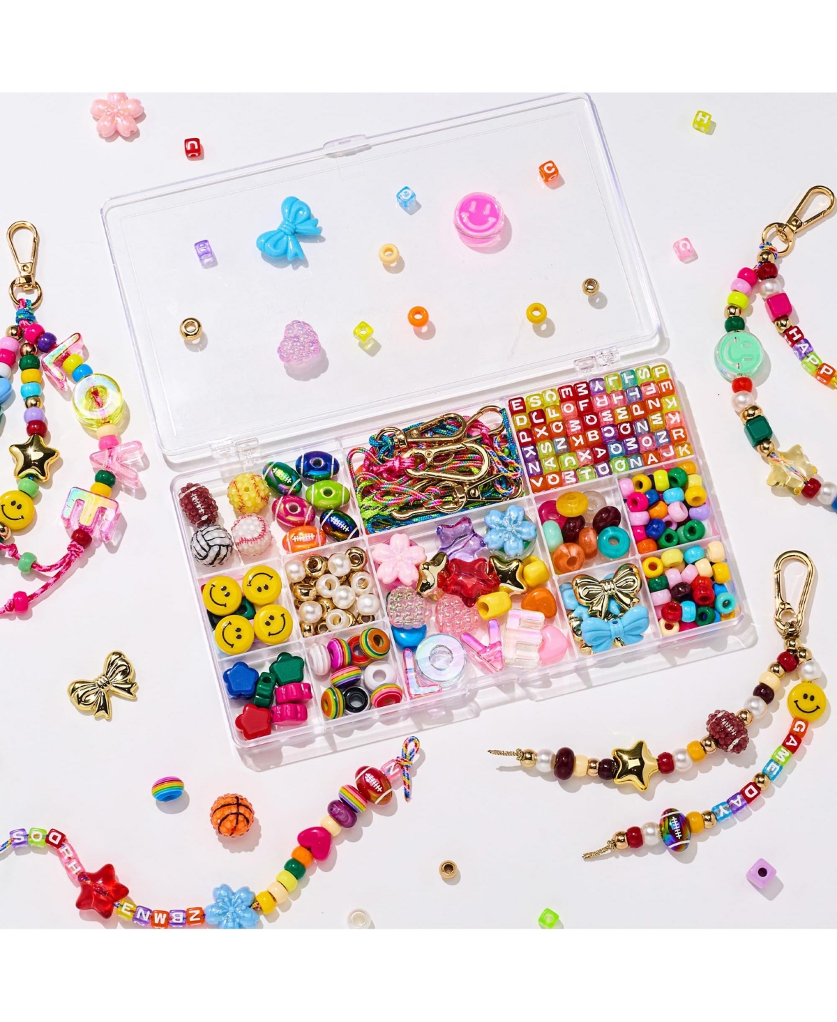Aeelike 421 Piece Diy Bag Charm And Keychain Making Craft Kit