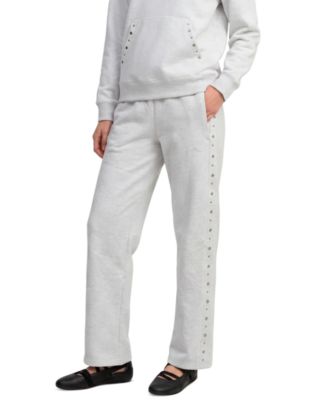 Women's Ess Elevated Wide-Leg Studded Fleece Sweatpants