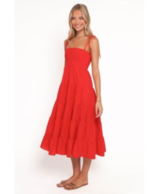 Women's Carrol Shirred-Bodice Tiered Sleeveless Maxi Dress