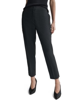 Women's High-Rise Slim-Leg Pinstripe Pants