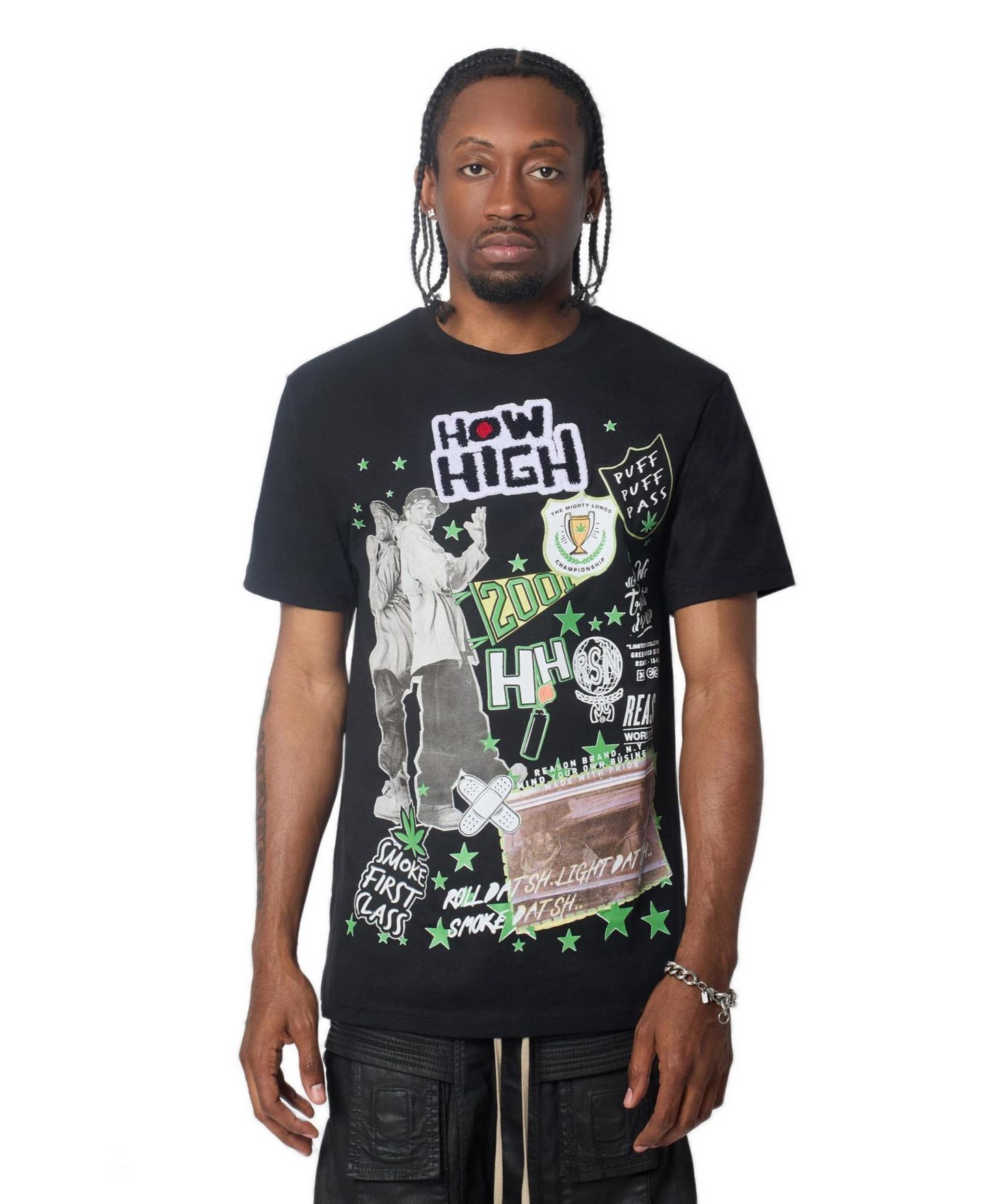 Мужская футболка Reason How High Trust Graphic Embroidered, цвет: Чёрный — фото 1