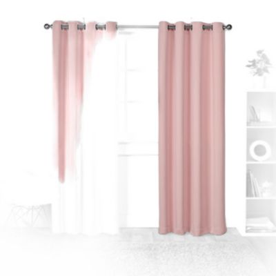 Sateen Twill Woven Room Darkening, Grommet Top Curtain Panels (Set of 2)