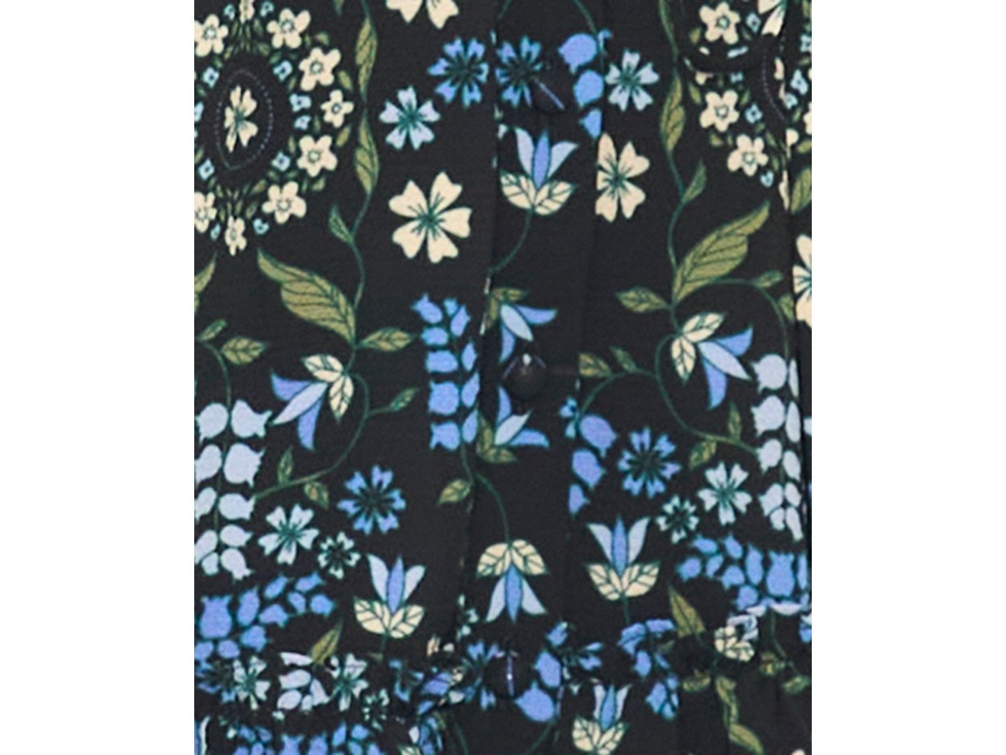 Женское платье CeCe Floral 3/4-Sleeve Ruffled V-Neck Mini, цвет: Насыщенный чёрный — фото 3